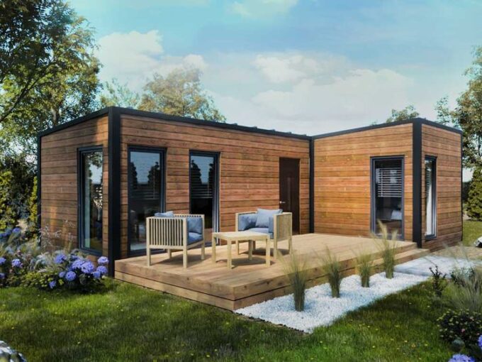 Całoroczny dom modułowy z tarasem
